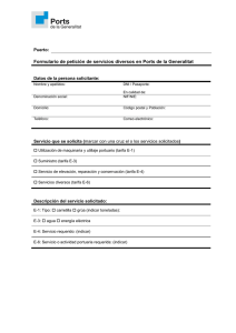 Formulario de petición de servicios diversos en Ports de la Generalitat