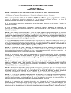 Ley de Planeación del Estado de México y Municipios.