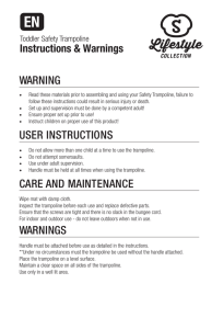 warning user instructions care and maintenance warnings