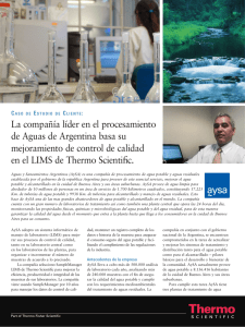 La compañía líder en el procesamiento de Aguas de Argentina basa
