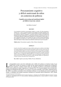 Procesamiento cognitivo y déficit nutricional de niños en contextos