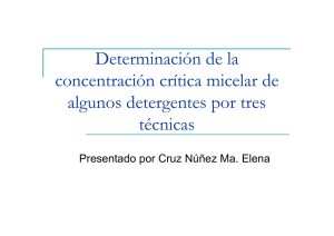 Determinación de la concentración crítica micelar de algunos