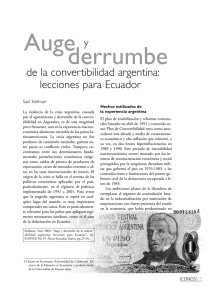 de la convertibilidad argentina: lecciones para Ecuador y