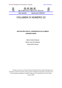 volumen ix número 22 - Revista Electrónica de Motivación y Emoción