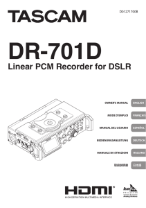 DR-701D Owner`s Manual