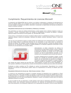 Cumplimiento: Requerimientos de Licencias Microsoft