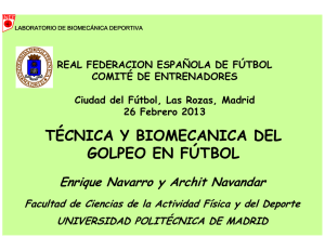 Técnica y Biomecanica del Golpeo en Fútbol RFEF - Garcia