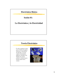 La Electrónica y la Electricidad Electrónica Básica Sesión 01: Teoría