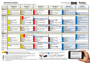 Workshop schedule - SalsaNor`s Rueda Congress