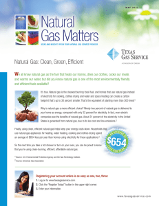 Natural Gas: Clean, Green, Efficient