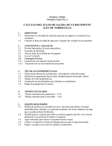 CÁLCULO DEL FLUJO DE SALIDA DE UN RECIPIENTE (LEY DE