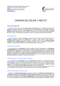 Cáncer de colon y recto - Centro Europeo Cirugía Colorrectal
