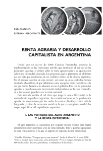 RENTA AGRARIA Y DESARROLLO CAPITALISTA EN ARGENTINA