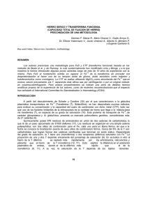 HIERRO SERICO Y TRANSFERRINA FUNCIONAL (CAPACIDAD