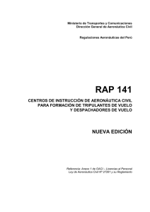 RAP 141 - Ministerio de Transportes y Comunicaciones