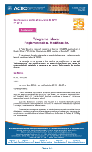 Reporte 2015 - Telegrama laboral. Reglamentación