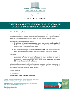 flash legal #00367 " reforma al reglamento de aplicación de la ley