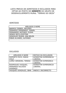 LISTA PREVIA DE ADMITIDOS E EXCLUIDOS PARA OPTAR AO