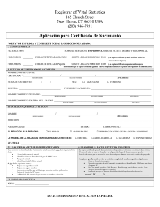 Aplicación para Certificado de Nacimiento