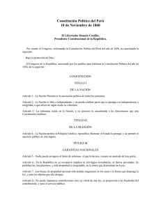Constitución Política del Perú 10 de Noviembre de 1860