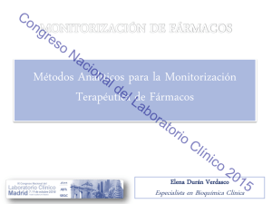 Métodos Analíticos para la Monitorización Terapéutica de Fármacos