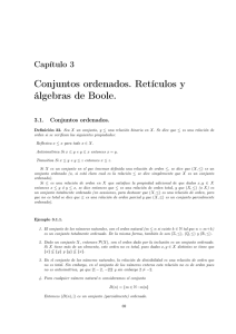 Conjuntos ordenados. Retículos y álgebras de Boole.