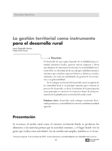 La gestión territorial como instrumento para el desarrollo rural