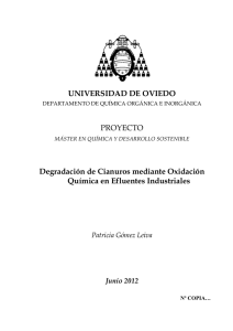 UNIVERSIDAD DE OVIEDO PROYECTO Degradación de Cianuros