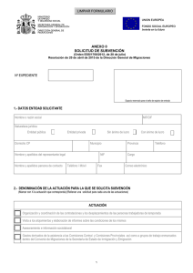 Formulario de solicitud - Ministerio de Empleo y Seguridad Social