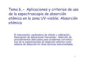Tema 6.- Aplicaciones y criterios de uso de la espectroscopia de
