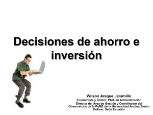 Decisiones de ahorro e inversión Wilson Araque Jaramillo