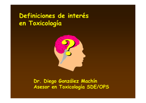 Definiciones de interés en Toxicología