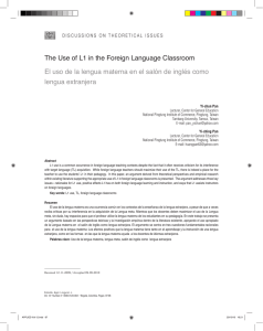 The Use of L1 in the Foreign Language Classroom El uso de la