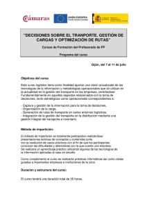 decisiones sobre el tranporte. gestión de cargas y optimización de