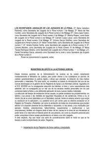 Escrito Secretarios Judiciales Penales de Málaga sobre
