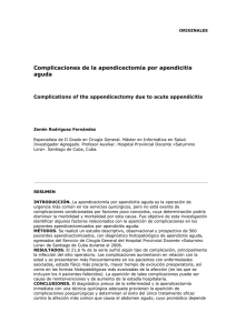 Complicaciones de la apendicectomía por apendicitis aguda