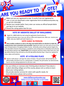 VOTE BY ABSENTEE BALLOT BY MAIL(ABBM) VOTE EARLY IN