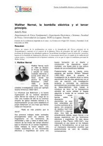 Walther Nernst, la bombilla eléctrica y el tercer principio.