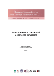 Innovación en la comunidad y economía campesina