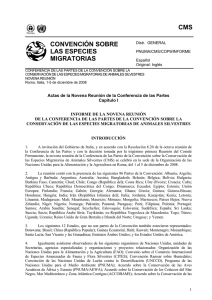 CMS CONVENCIÓN SOBRE LAS ESPECIES MIGRATORIAS