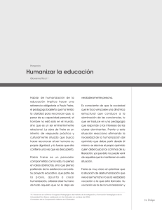 Humanizar la educación - Universidad Don Bosco