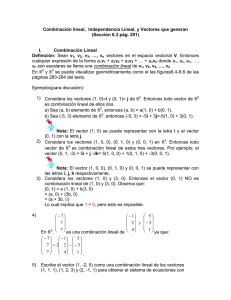 Combinacion lineal y espacio generador Span S