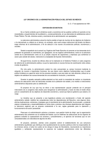 Ley Orgánica de la Administración Pública del Estado de México.