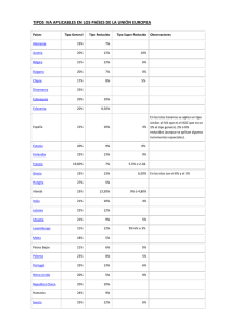 tipos iva aplicables en los países de la unión europea