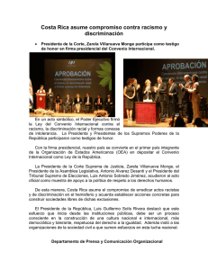 Costa Rica asume compromiso contra racismo y discriminación