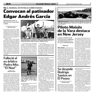 Convocan al patinador Edgar Andrés García