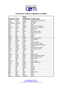 Lista de los verbos irregulares en inglés