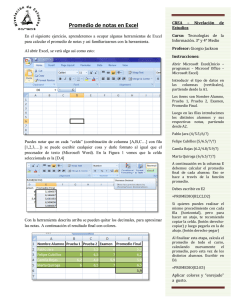 Promedio de notas en Excel - Nivelación de Estudios CREA