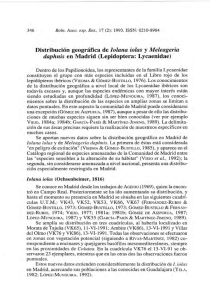 Distribución geográfica de lolana iolas y Meleageria daphnis en