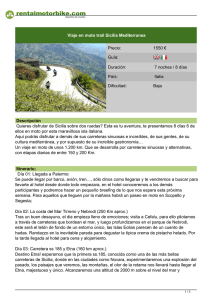 Viaje en moto trail Sicilia Mediterranea Precio